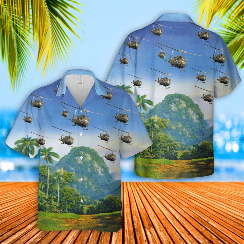 US Army Bell UH-1 Huey Hawaiian Shirt HO3089