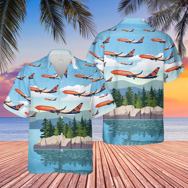 Sun Country Airlines Boeing 737-83N Hawaiian Shirt, Hawaiian shirt for men, dad husband veteran HO0302