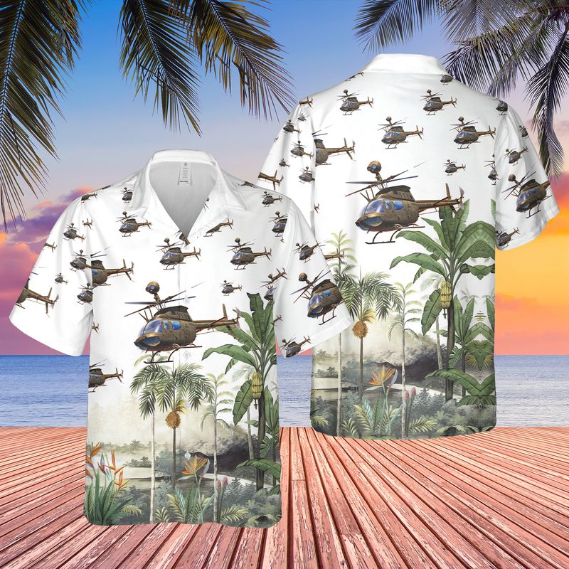 US Army Bell OH-58 Kiowa Hawaiian Shirt HO3103