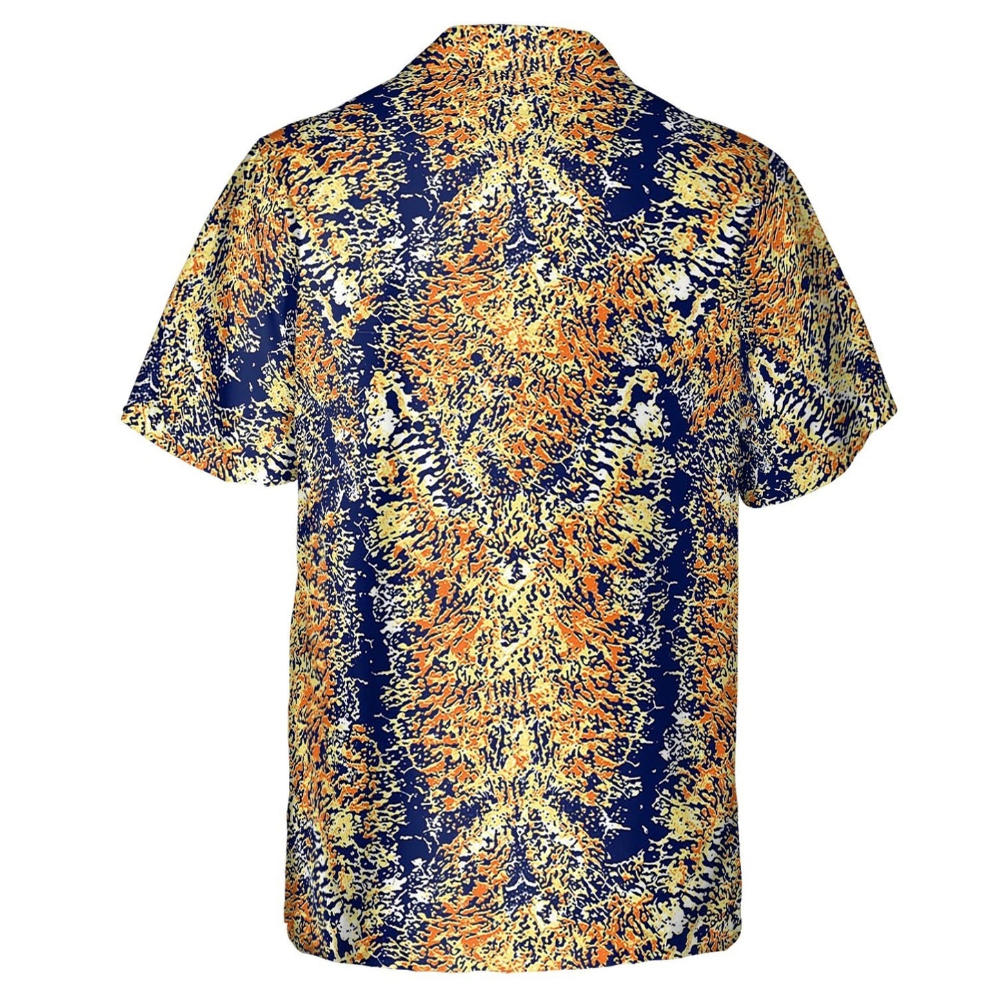 Hawaiian Camp Collar Short Sleeve Button-Down Shirt Reptilian Skin HO4973