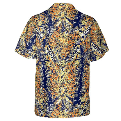 Hawaiian Camp Collar Short Sleeve Button-Down Shirt Reptilian Skin HO4973