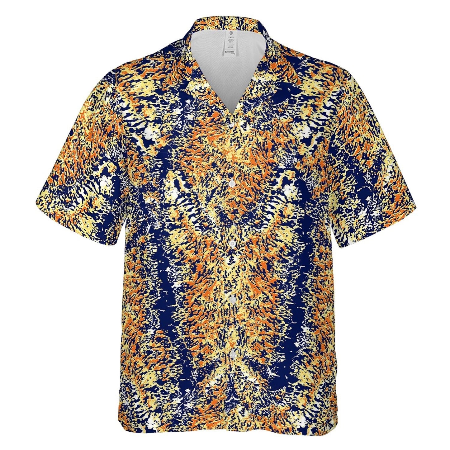 Hawaiian Camp Collar Short Sleeve Button-Down Shirt Reptilian Skin HO4973