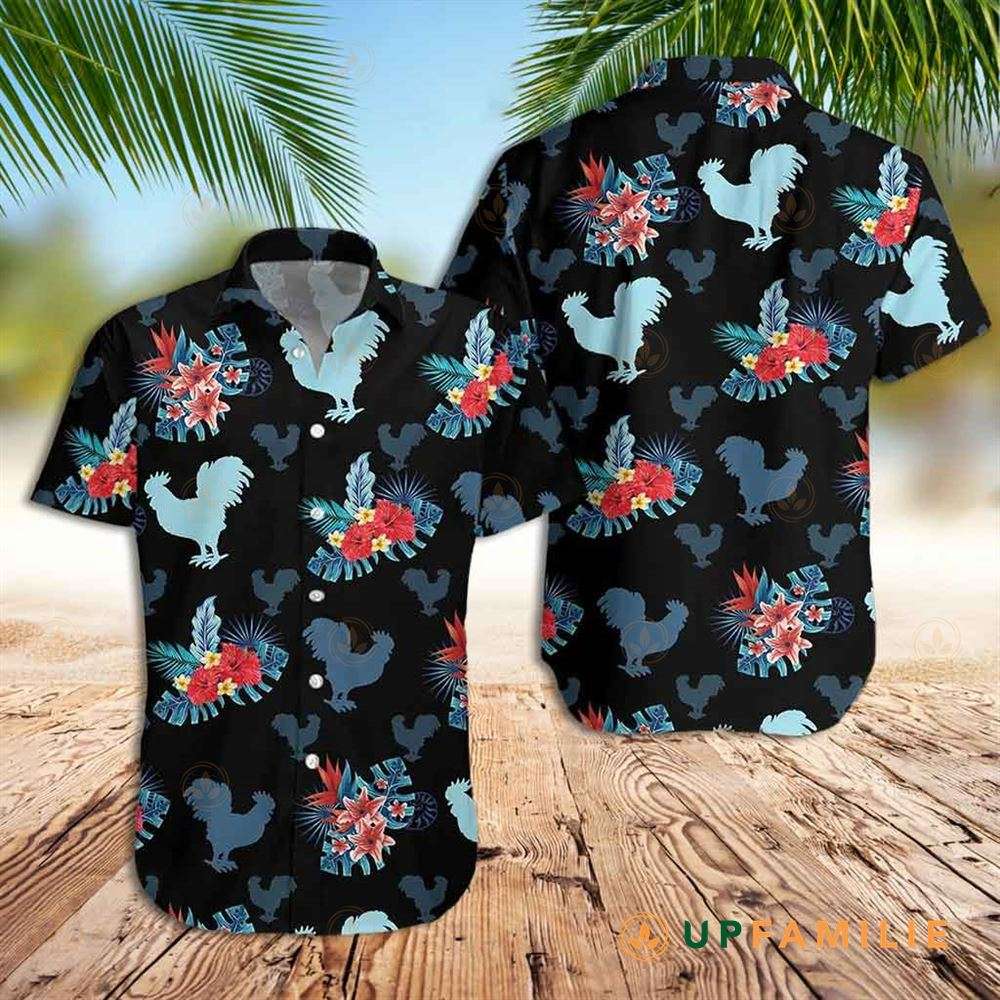 Rooster Hawaiian Shirt, Tropical White Rooster Hawaiian Shirt for men and women custom style HO3535