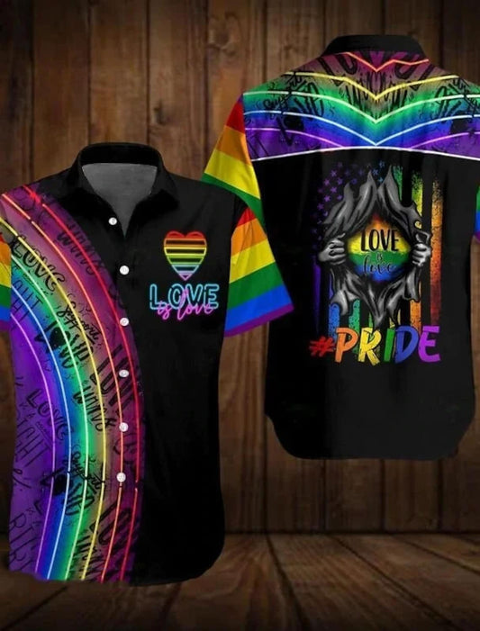 LGBT Love is love Men's Shirt, LGBT Pride Hawaiian Shirt Summer Shirt HO2911