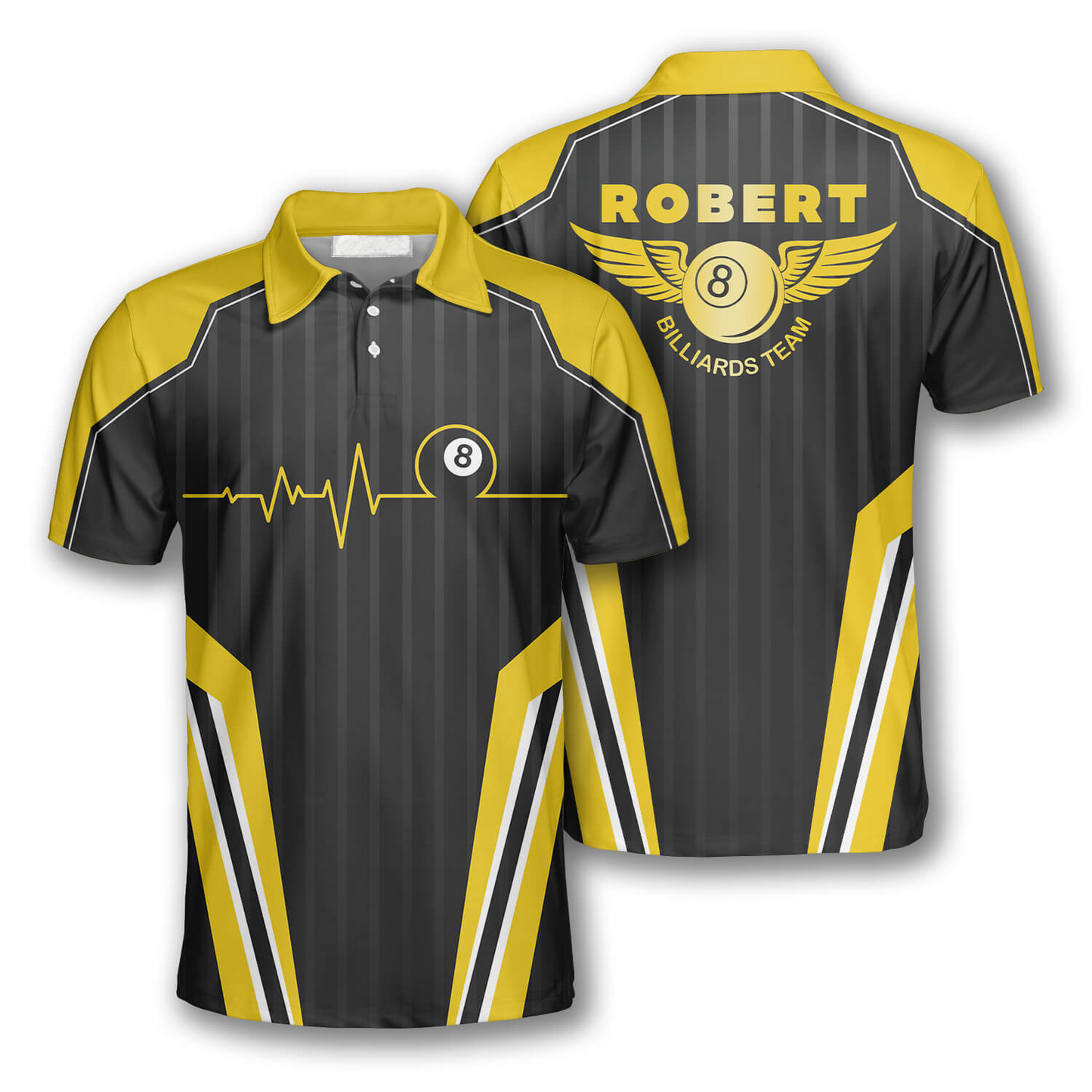 Lasfour Yellow Heartbeat Sports Billiard Personalized 3D Unisex Shirt BIA0457