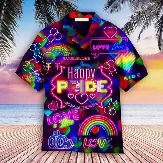 LGBT Aloha Hawaiian Shirts For Summer, Rainbow Colorful LGBT Hawaiian Shirts, Gift For Gaymer And Lesbian HO3472
