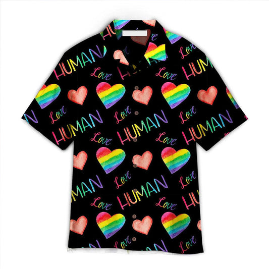 LGBT Aloha Hawaiian Shirts For Summer, Heart Rainbow Colorful LGBT Hawaiian Shirts, Gift For Gaymer And Lesbian HO3473