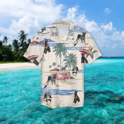 Schnauzer Summer Beach Hawaiian Shirt, Hawaiian Shirts for Men Women Short Sleeve Aloha Beach Shirt HO0878