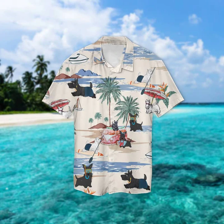 Scottish Summer Beach Hawaiian Shirt, Hawaiian Shirts for Men Women Short Sleeve Aloha Beach Shirt HO0876