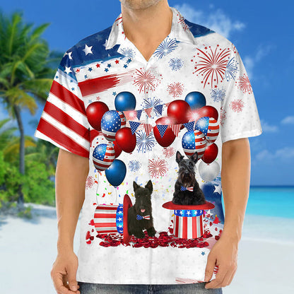 Scottish terrier Independence Day Hawaiian Shirt for men and women, 4th of july hawaiian shirt HO3530