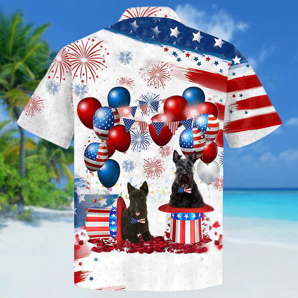 Scottish terrier Independence Day Hawaiian Shirt for men and women, 4th of july hawaiian shirt HO3530