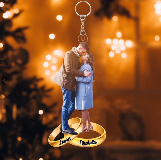 Personalized Photo Keychain - Gift For Couple, Wife, Husband KO0036