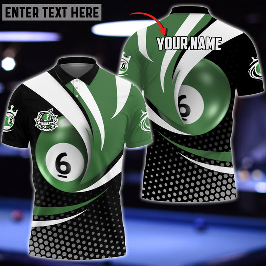 Lasfour Personalized Billiard Ball 6 Player Polo Shirt BIA0704