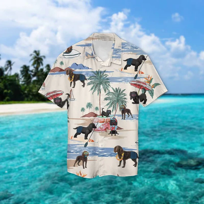 Spanish Water Dog Summer Beach Hawaiian Shirt, Hawaiian Shirts for Men Short Sleeve Aloha Beach Shirt HO0924