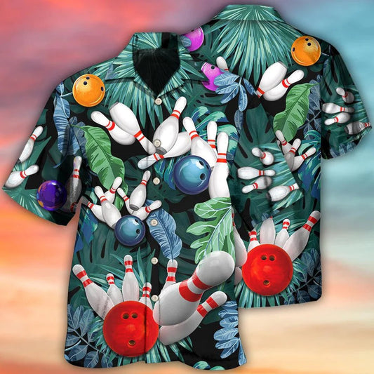3D Bowling Hawaiian Shirt, Tropical Leaves Hawaiian Shirt, Bowling I'm So Happy Aloha Shirt For Men - Perfect Gift For Bowling Lovers, Bowlers HO4046