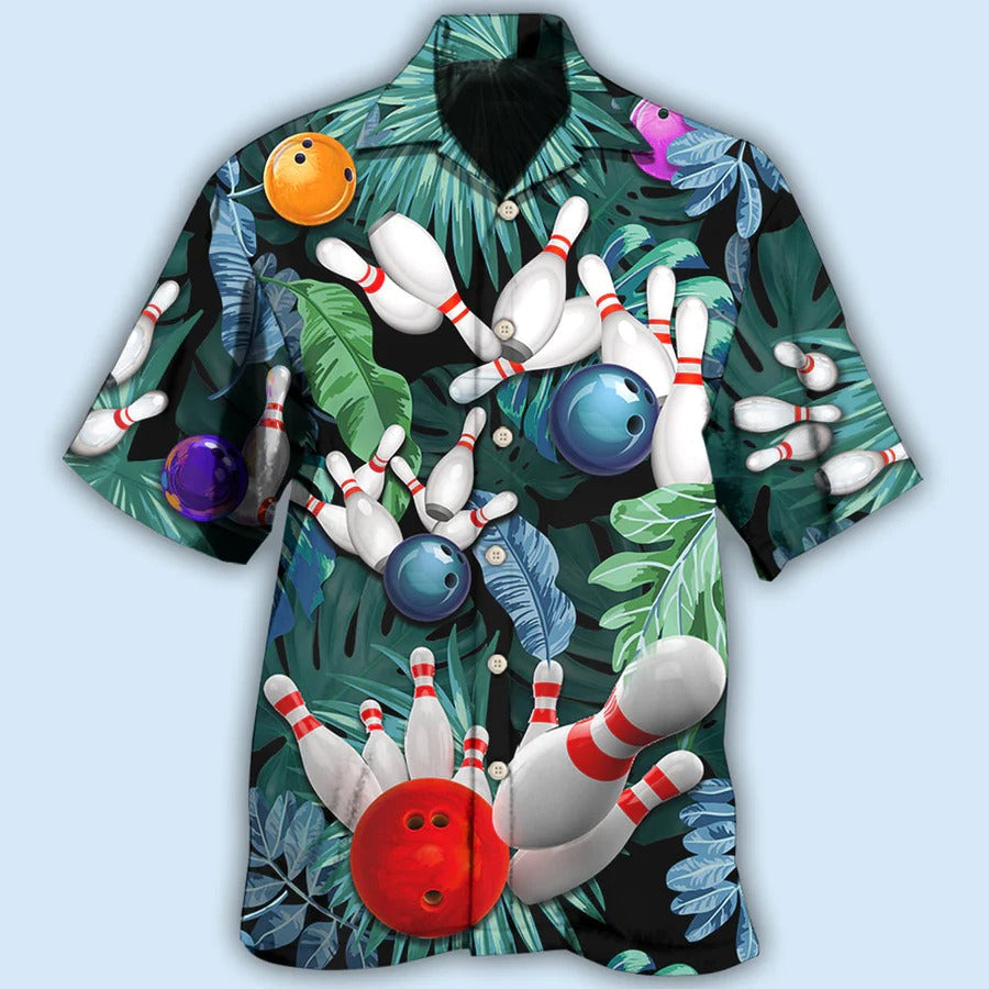 3D Bowling Hawaiian Shirt, Tropical Leaves Hawaiian Shirt, Bowling I'm So Happy Aloha Shirt For Men - Perfect Gift For Bowling Lovers, Bowlers HO4046