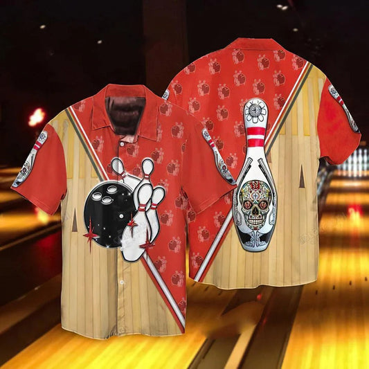 3D Bowling Hawaiian Shirt, Bowling Skull Hawaiian Shirt, Bowling Aloha Shirt For Men - Perfect Gift For Bowling Lovers, Bowlers HO4056