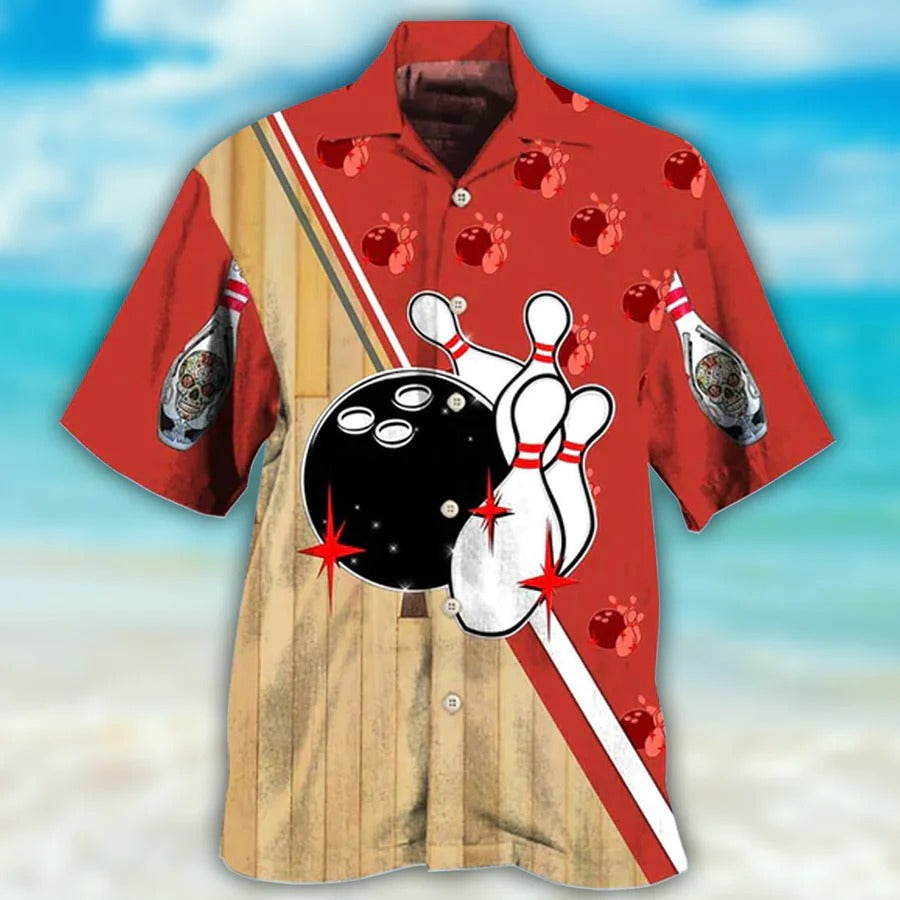 3D Bowling Hawaiian Shirt, Bowling Skull Hawaiian Shirt, Bowling Aloha Shirt For Men - Perfect Gift For Bowling Lovers, Bowlers HO4056