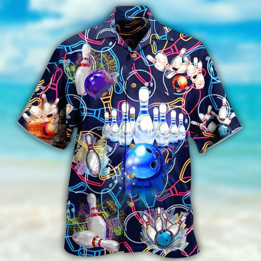 3D Bowling Hawaiian Shirt, Bowling Painting Hawaiian Shirt, Bowling Let The Good Times Aloha Shirt For Men - Perfect Gift For Bowling Lovers, Bowlers HO4050