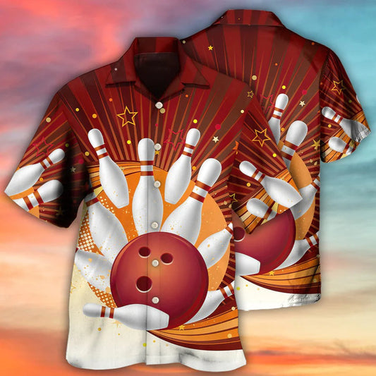 3D Bowling Hawaiian Shirt, Bowling Painting Hawaiian Shirt, Bowling Strike Aloha Shirt For Men - Perfect Gift For Bowling Lovers, Bowlers HO4054