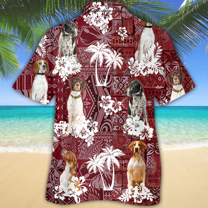 English Pointer Red Hawaiian Shirt, Gift for Dog Lover Shirts, Animal Summer Shirts HO1258